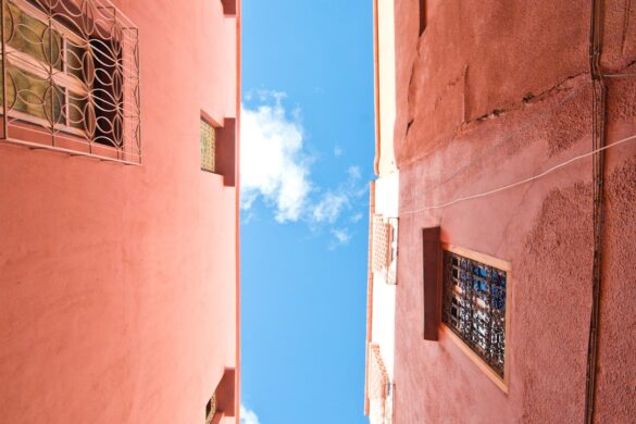 Souk in Fes Medina bustling with activity
