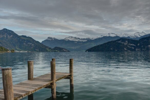 Lucerne landscape with water and mountains