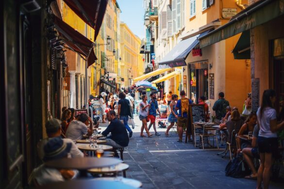 Dining in a local taverna in Greece