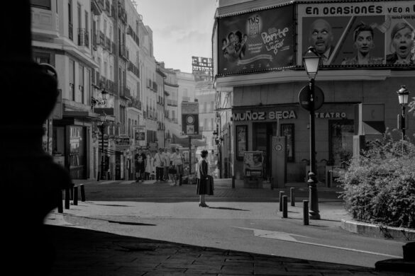 Madrid metro station with bustling activity