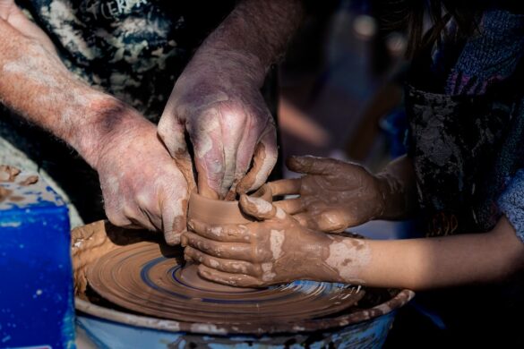 Traditional pottery creating in Stoke-on-Trent