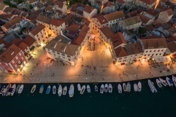 Crowd enjoying a vibrant cultural festival in Croatia.