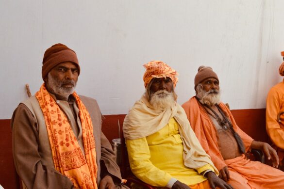 Fathers at Berber traditional wedding at festival