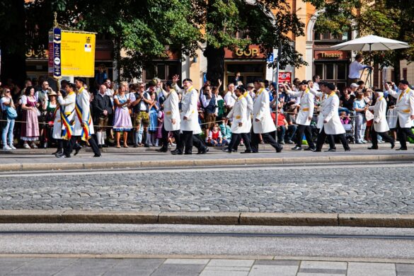 Joyous crowd at a Croatian festival.