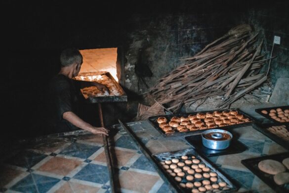 Traditional Croatian food served during festivals.