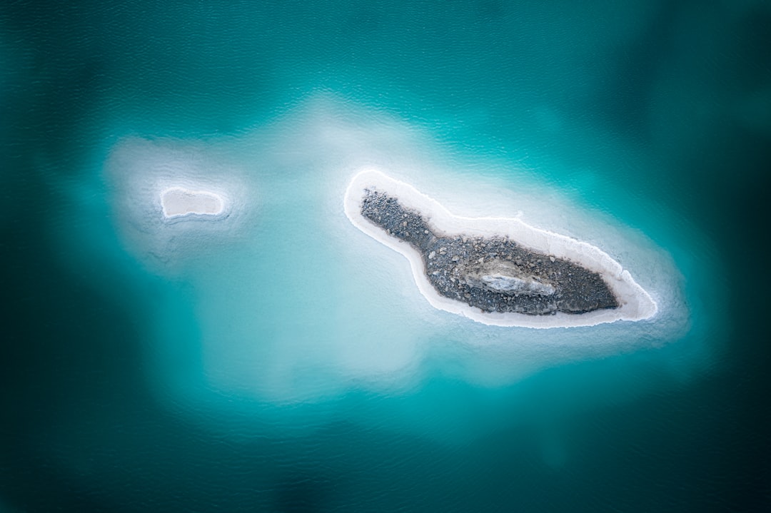 Aerial view of beautiful hidden islands in Maldives.