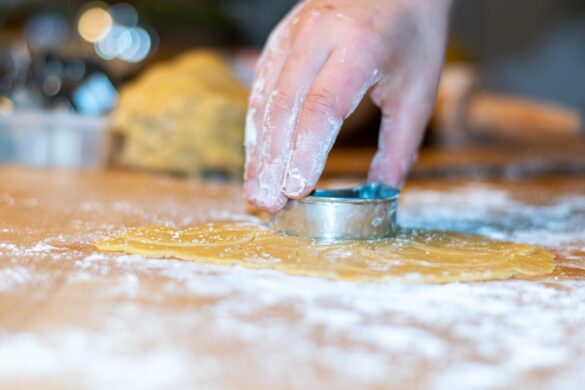 Participants learning to make cheese