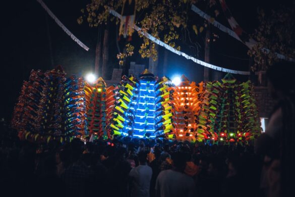 Colorful lanterns during the Mid-Autumn Festival.
