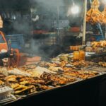Fresh seafood served at a beachside restaurant.