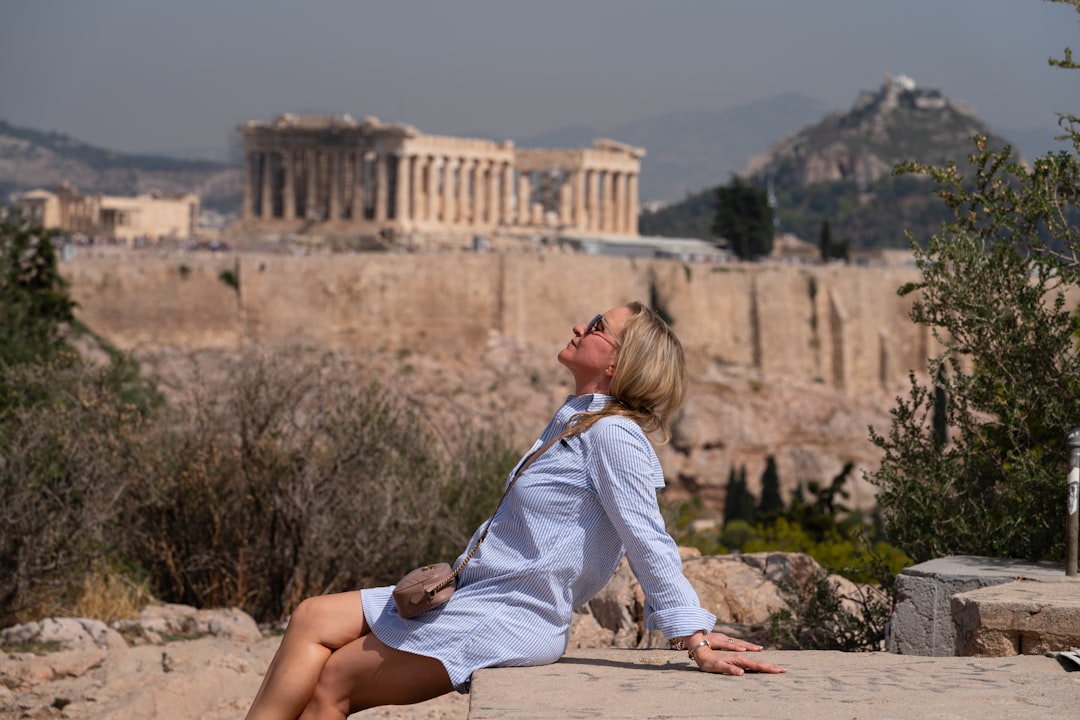 Beautiful sights of Athens with ancient ruins