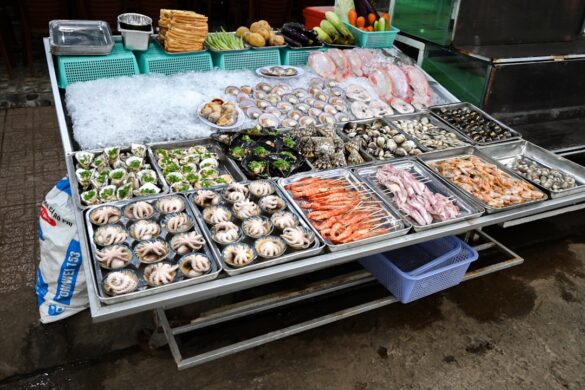 Seafood dishes from Croatian coast