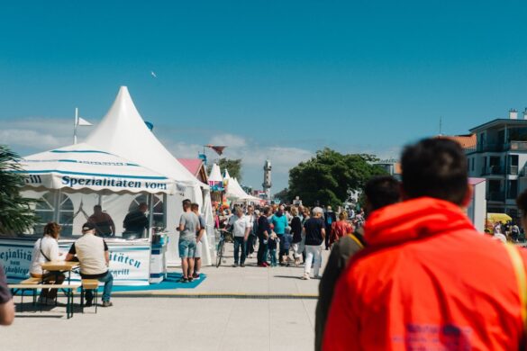 photo-1544541808-3f06eced9886.jpg Art displays during the Christchurch Arts Festival.