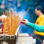 Cooking demonstration at a Greek culinary festival