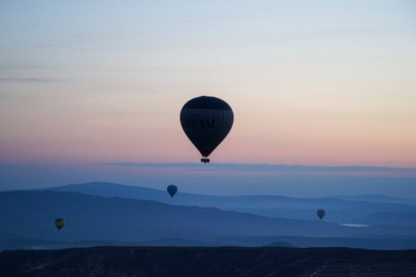 Hot air balloons over Cappadocia during the festival.