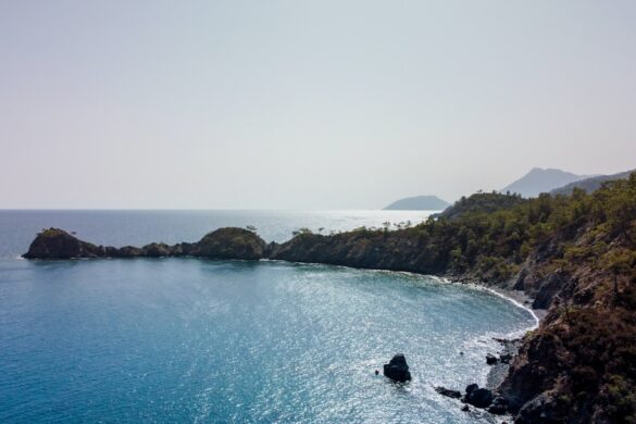 Relaxing at a beach in Santorini