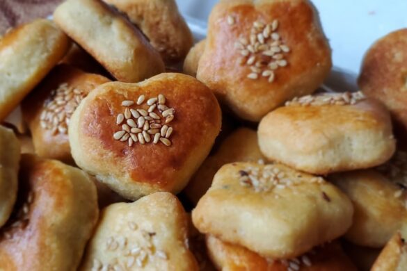 Golden Baklava pastry moved on a plate