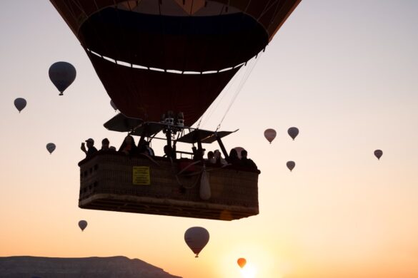 Sunrise view over Cappadocia valleys