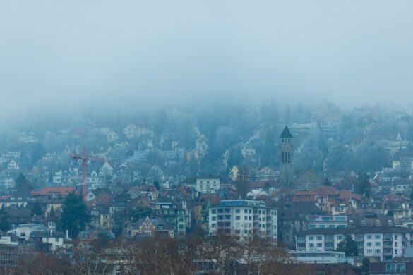 Skyline view of Zurich city.