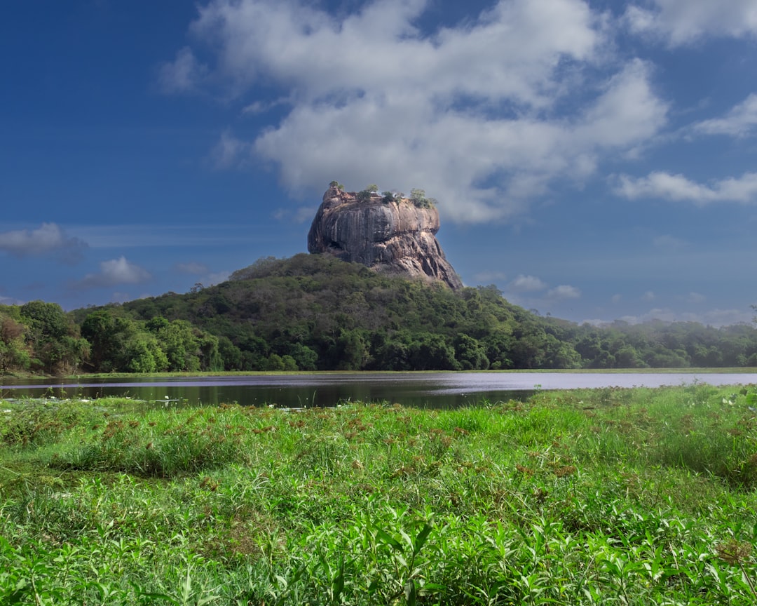 A picturesque view of Sigiriya from below.