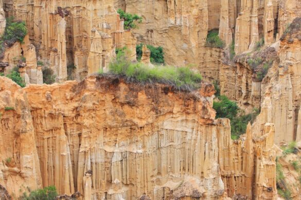 Scenic view of Cappadocia rock formations