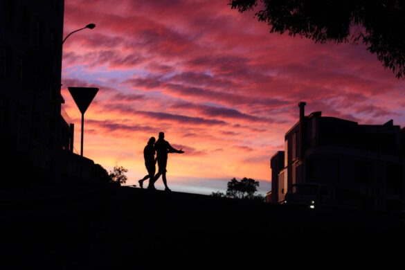 Stunning sunset over Bondi Beach.